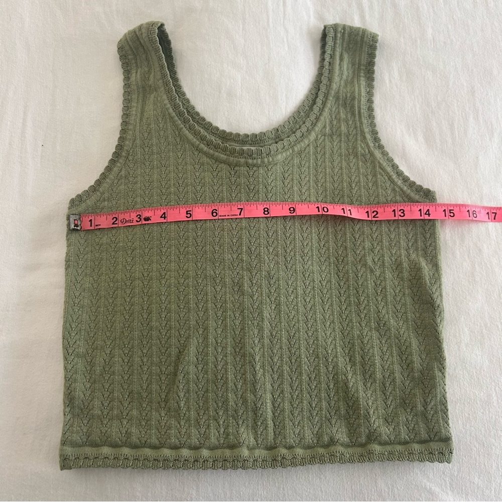 House of Harlow 1960 Sage Green Knit Crop Tank Top Women’s M - Picture 5 of 5